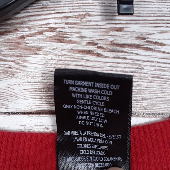 Disney Womens Plush Sweatshirt L Mickey Mouse Pullover Red 713 - Picture 6 of 6